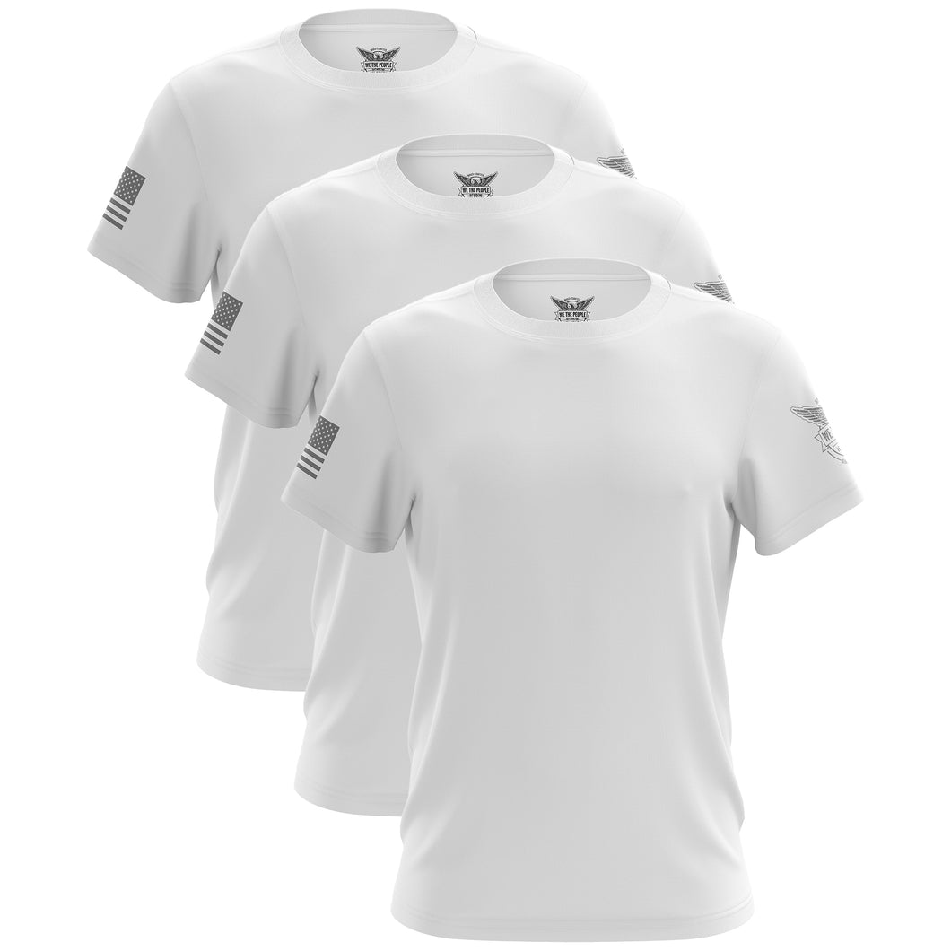 White Freedom Short Sleeve Shirt Bundle (3 Pack)