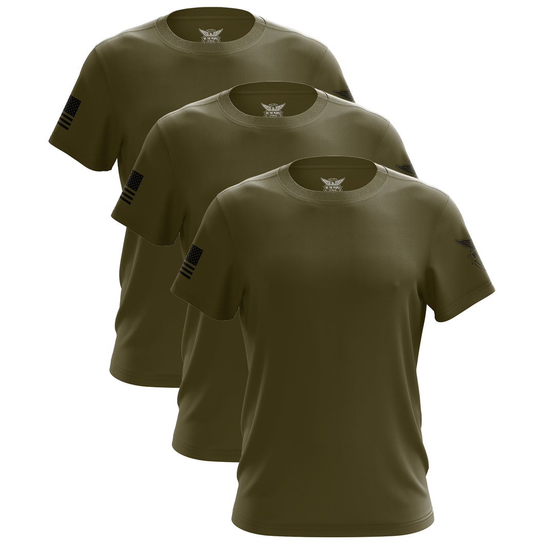 Olive Freedom Short Sleeve Shirt Bundle (3 Pack)