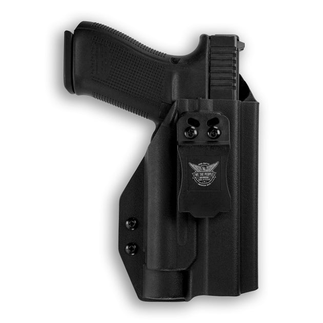 Glock IWB Tactical Hybrid Holster For Streamlight TLR-1 – Kydex & Leather Matte Black