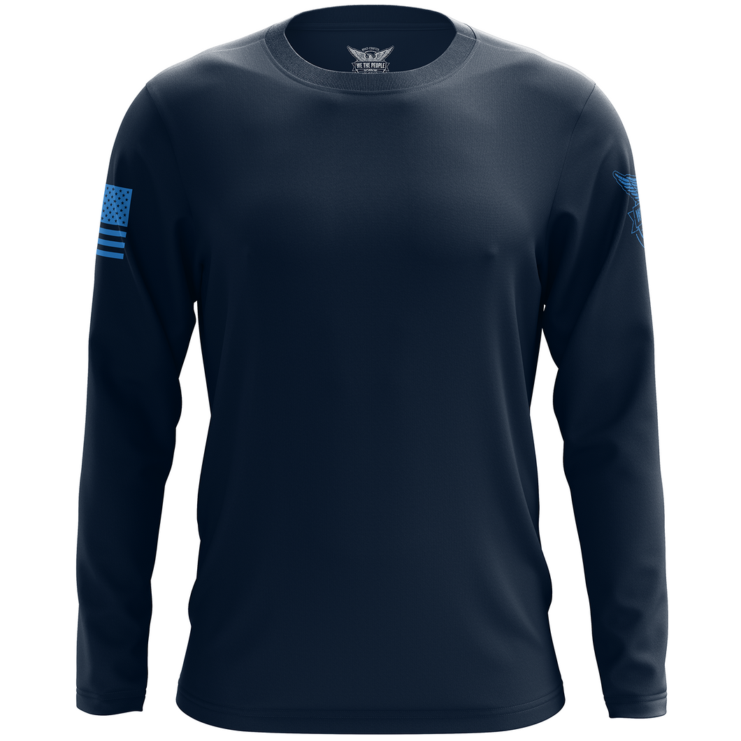 Basic - Navy Blue + Steel Blue Long Sleeve Shirt