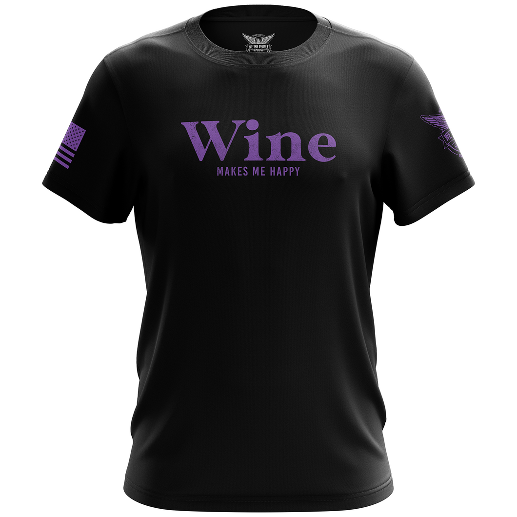 Wine Makes Me Happy Short Sleeve Shirt