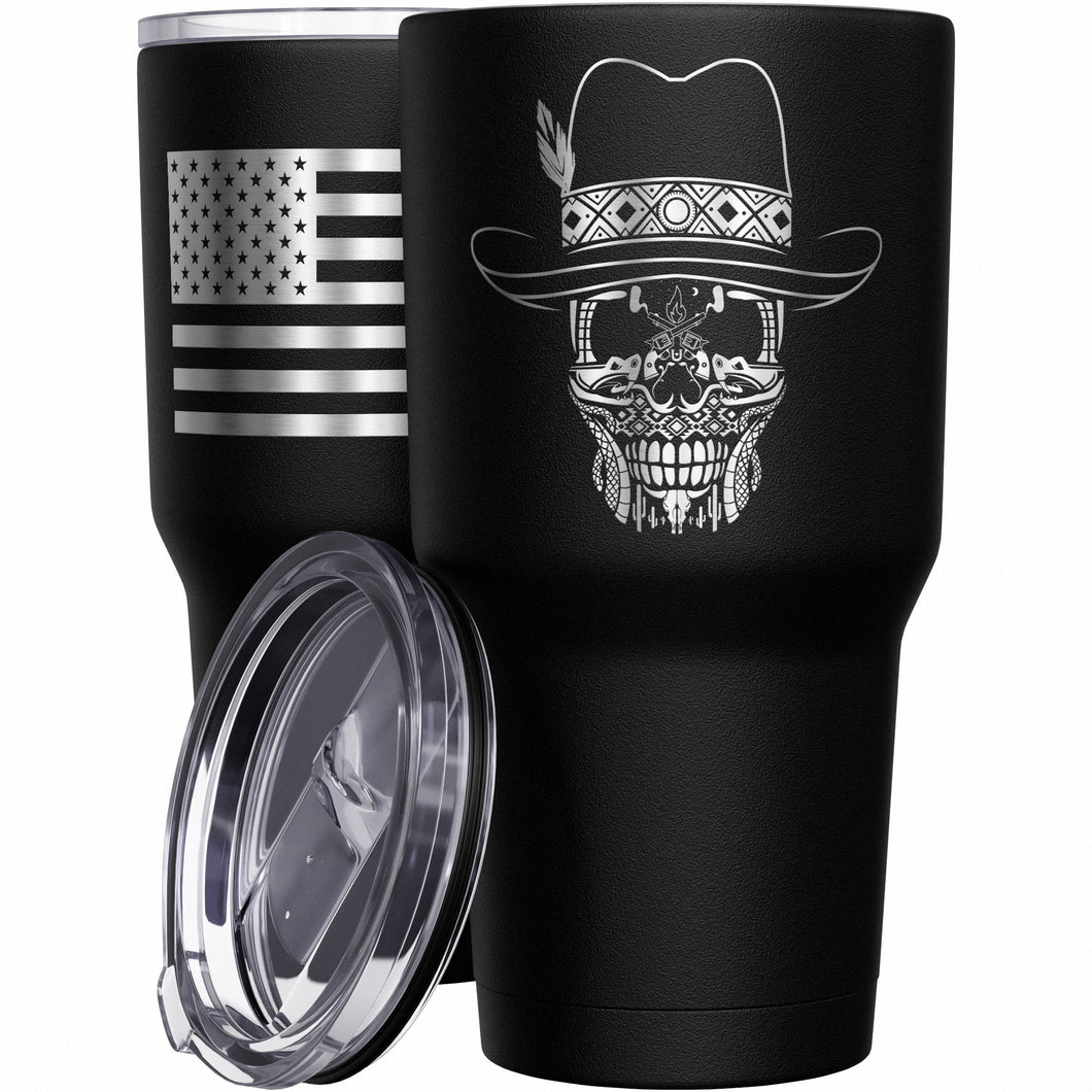 Cowboy Skull Stainless Steel Tumbler