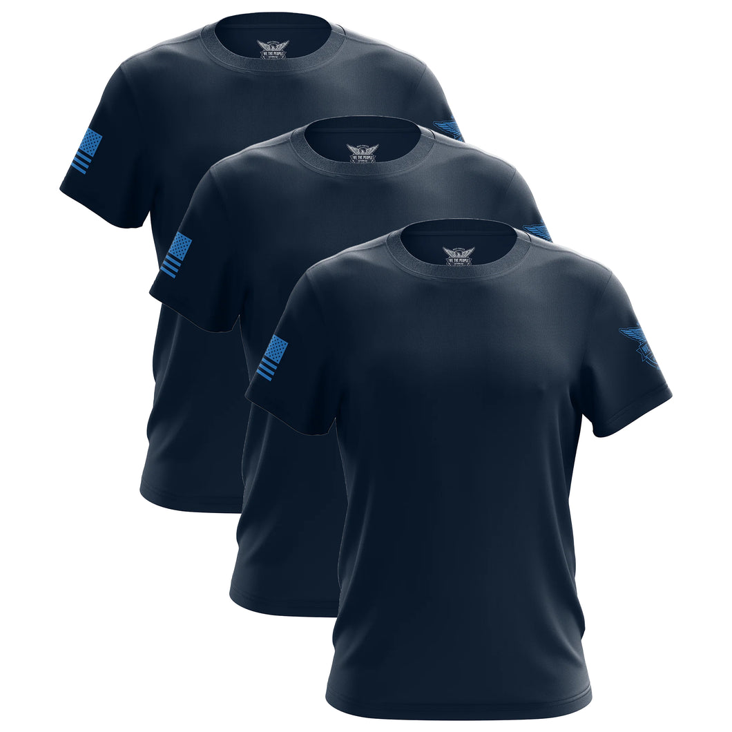 Navy Blue Freedom Short Sleeve Shirt Bundle (3 Pack)