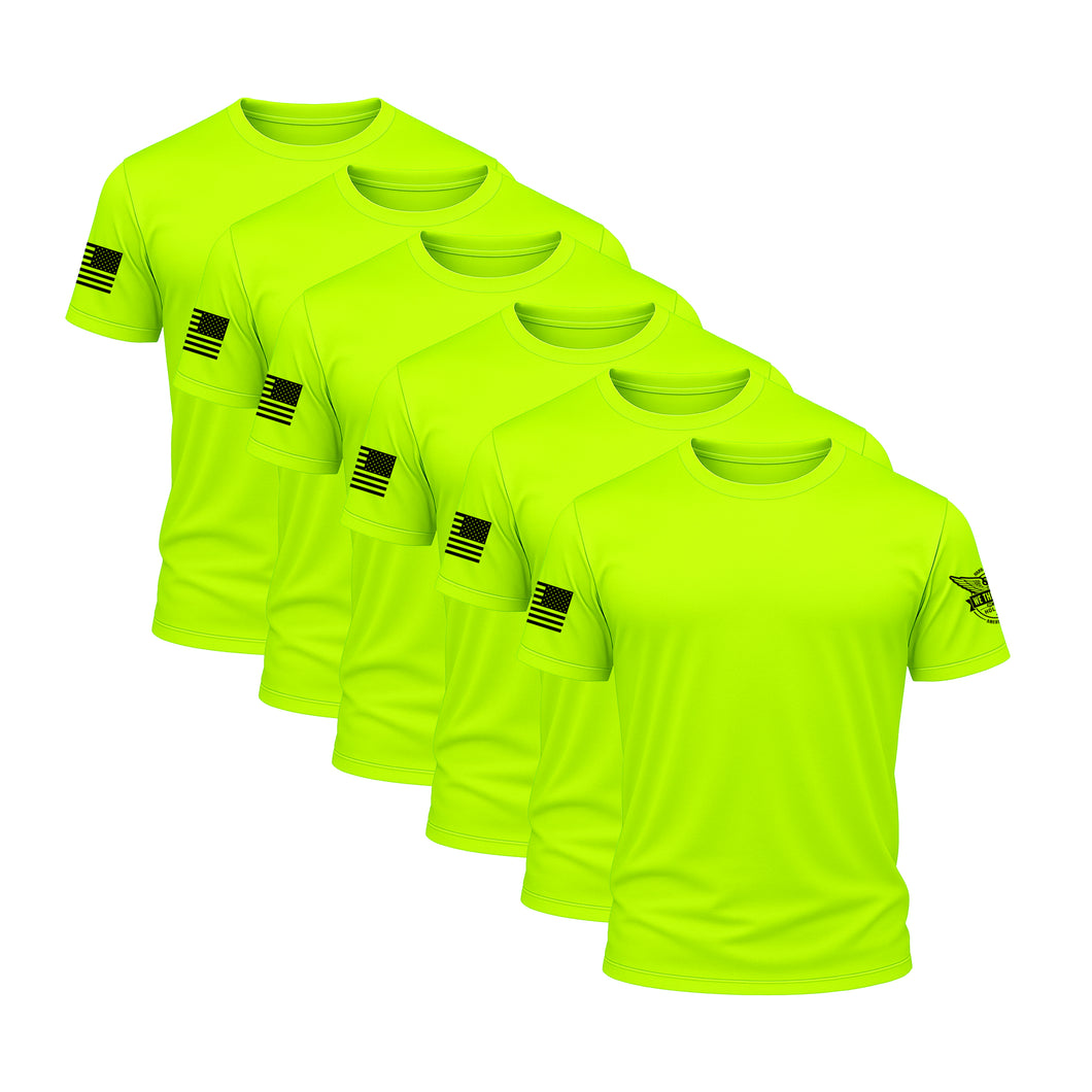 Hi Vis Yellow Performance Shirt Bundle (6 Pack)