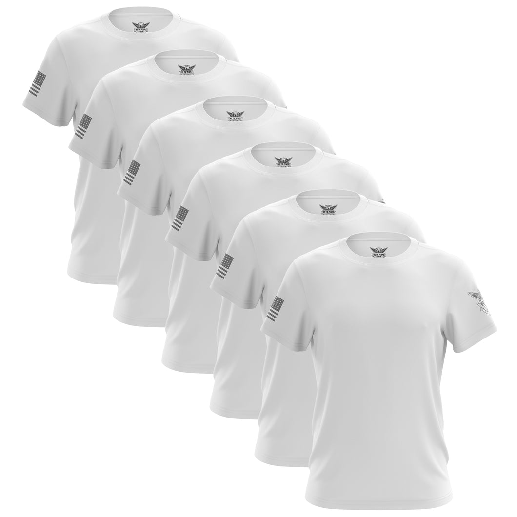 White Freedom Short Sleeve Shirt Bundle (6 Pack)