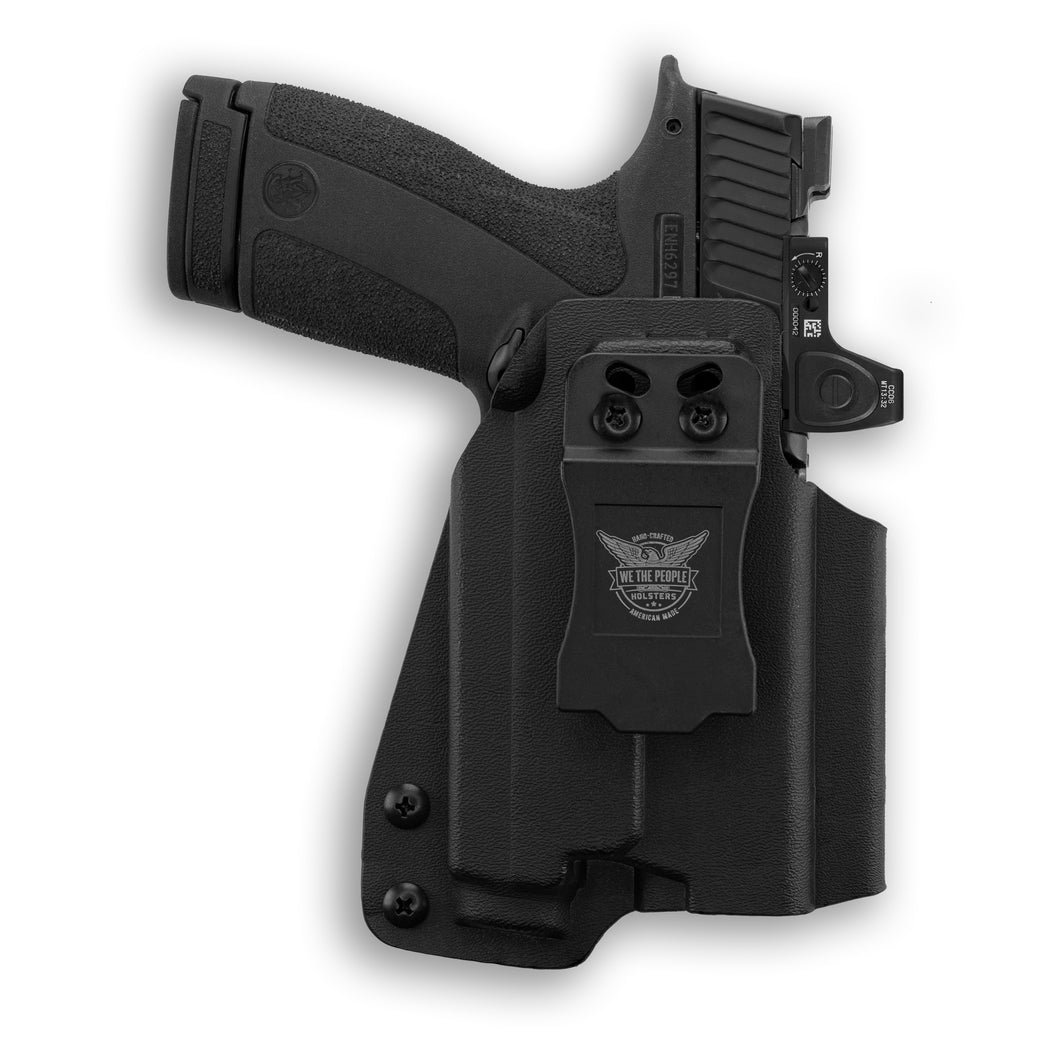 Smith & Wesson M&P Shield X Thumb Safety with Olight Baldr S Light Red Dot Optic Cut IWB Holster