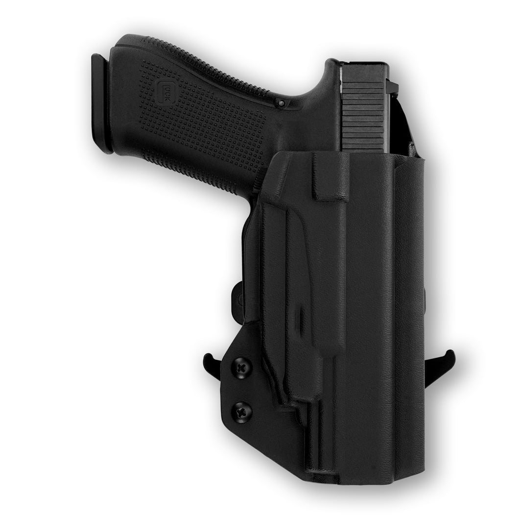 Glock 22 Gen 1-4 with Crimson Trace CMR-201 Rail Master Laser OWB Holster