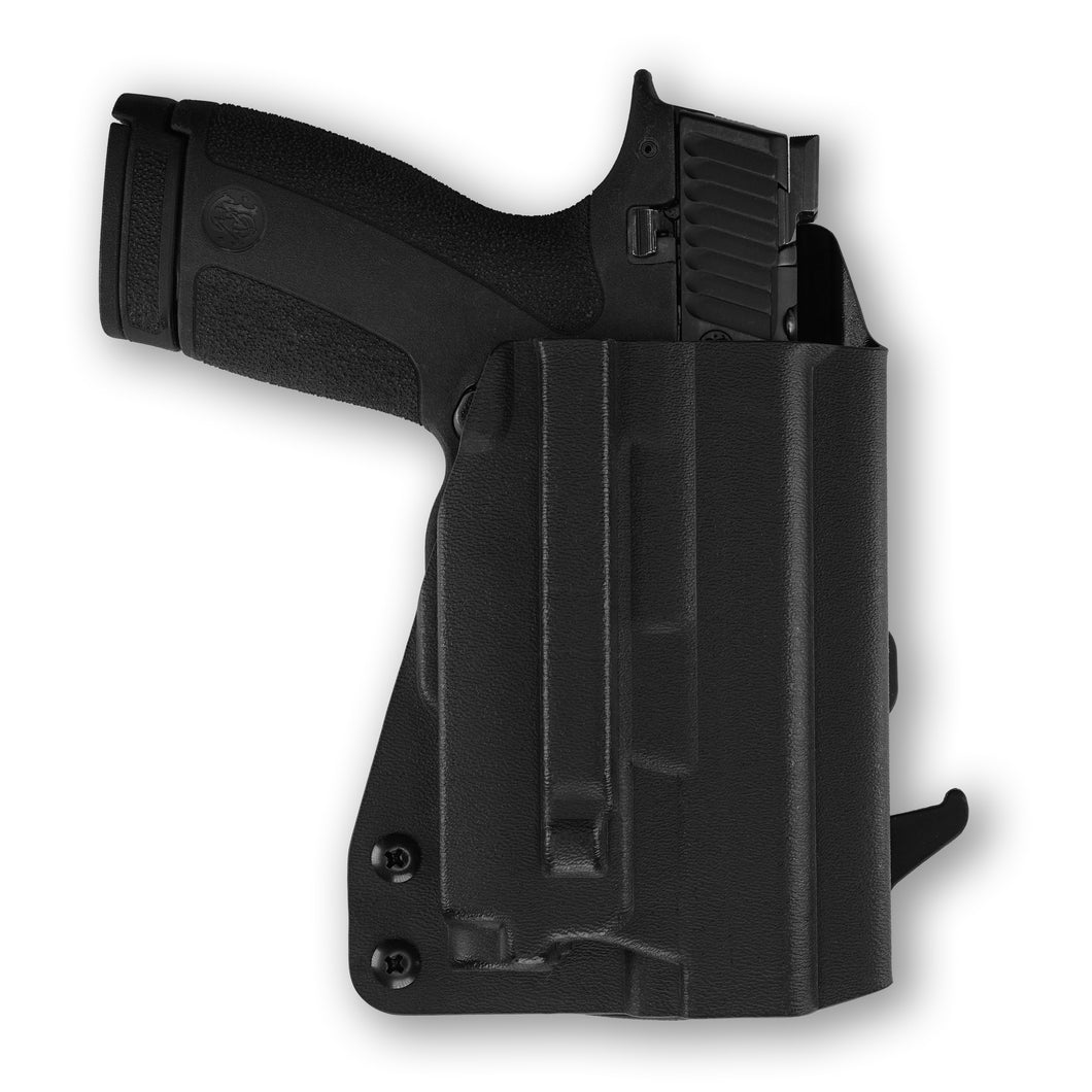 Smith & Wesson M&P Shield X Thumb Safety with Olight PL-Mini 2 Valkyrie Light OWB Holster