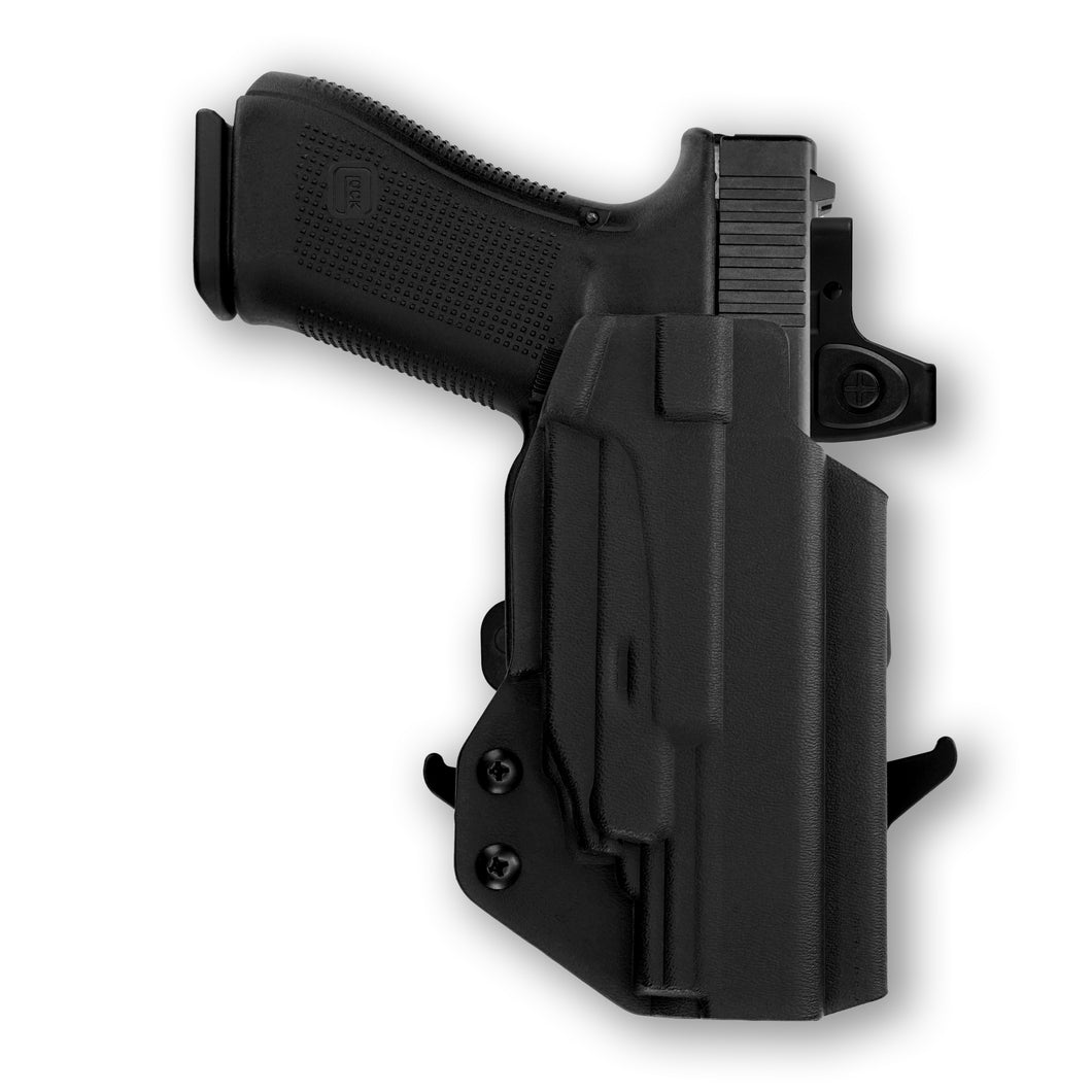 Glock 22 Gen 1-4 MOS with Crimson Trace CMR-201 Rail Master Laser Red Dot Optic Cut OWB Holster