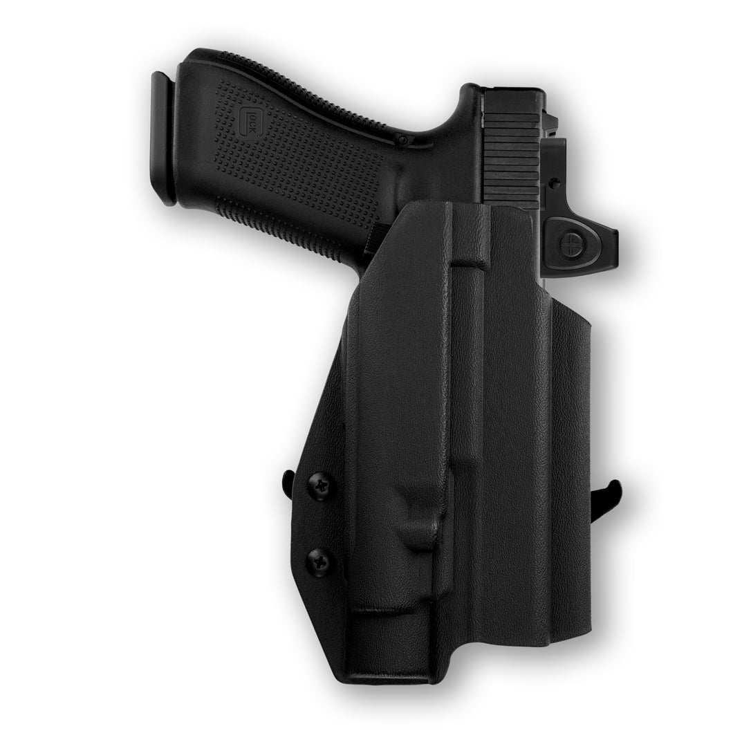 Glock 22 Gen 1-4 MOS with Olight PL-Pro Valkyrie Red Dot Optic Cut OWB Holster