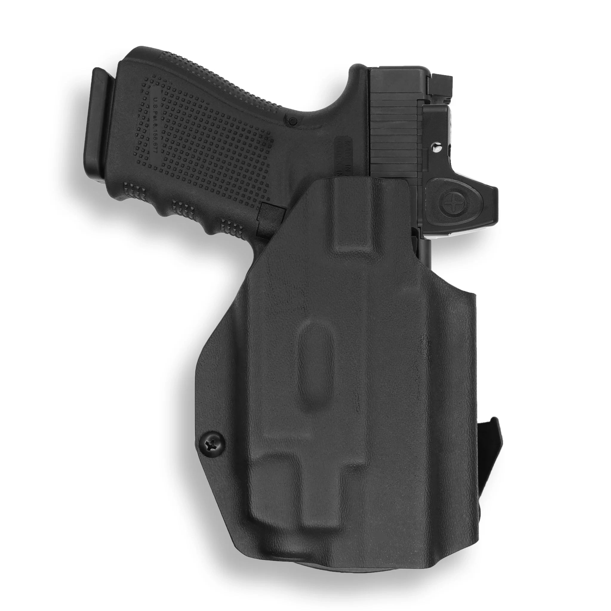 OWB Kydex Holster For Glock 17/19/26/19X/44/45 Gen3-5 – Right Hand, Black, Adjustable Cant, Lifetime Warranty