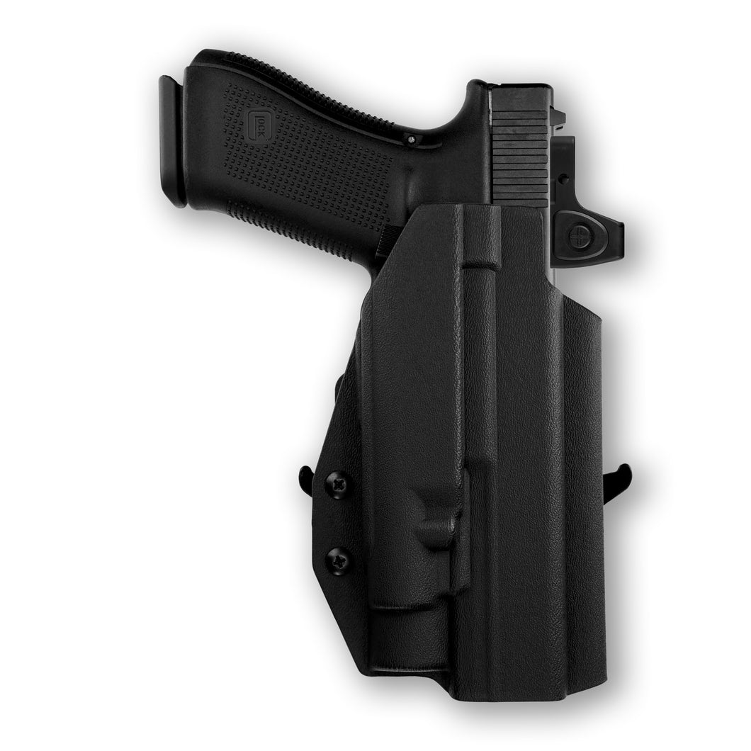 Glock 34 MOS with Olight PL-Pro Valkyrie Red Dot Optic Cut OWB Holster