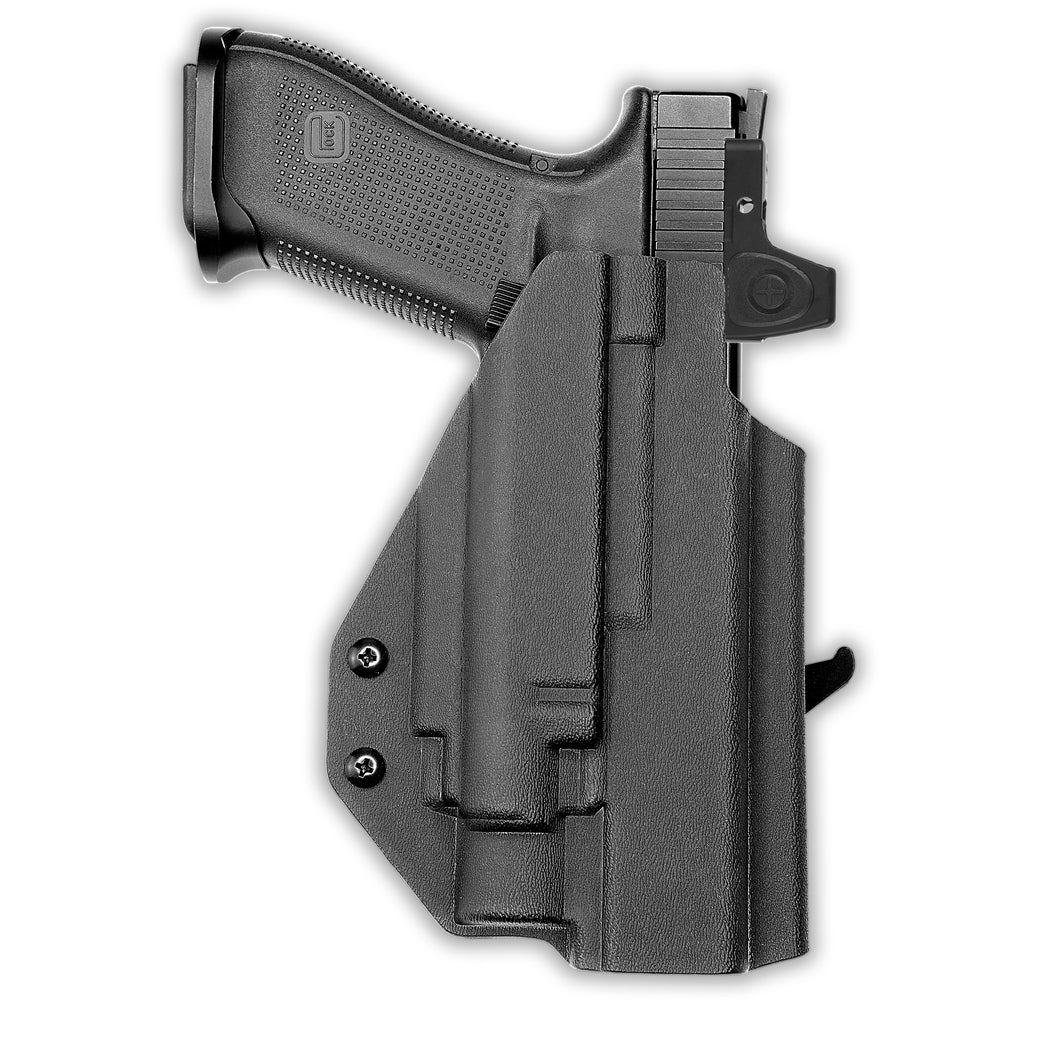 Glock 34 MOS with Olight Baldr Pro Red Dot Optic Cut OWB Holster