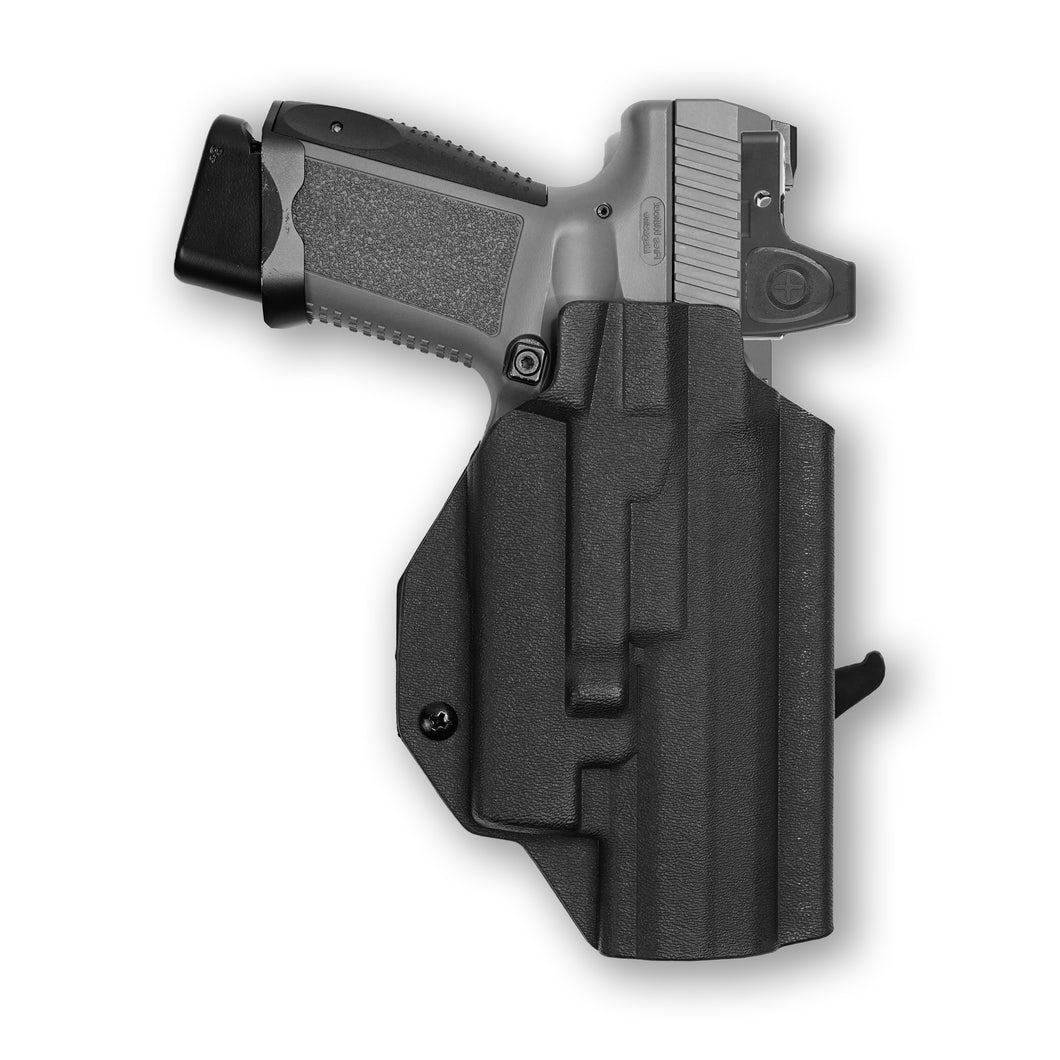 Canik TP9 Elite Combat with Olight Baldr RL Mini Red Dot Optic Cut OWB Holster