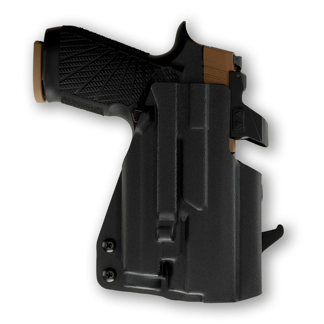 Sig Sauer P320-XCarry 9MM/.40SW Wilson Combat Grip with Olight Baldr S Light  Red Dot Optic Cut OWB Holster