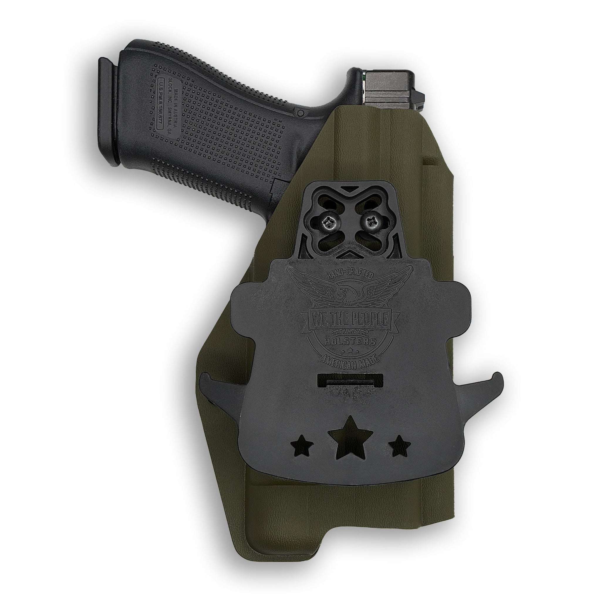 Glock 19 Holster With Light OWB Light Holster - Glock Handguns - Streamlight TLR-1 - Optic - Stealth Black Outlaw Holsters