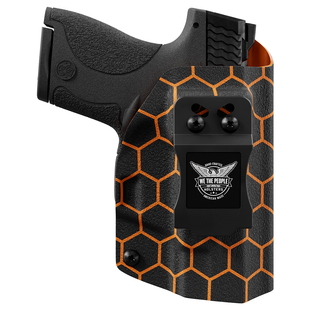 Orange Honeycomb Custom Printed Holster - IWB Kydex Holster