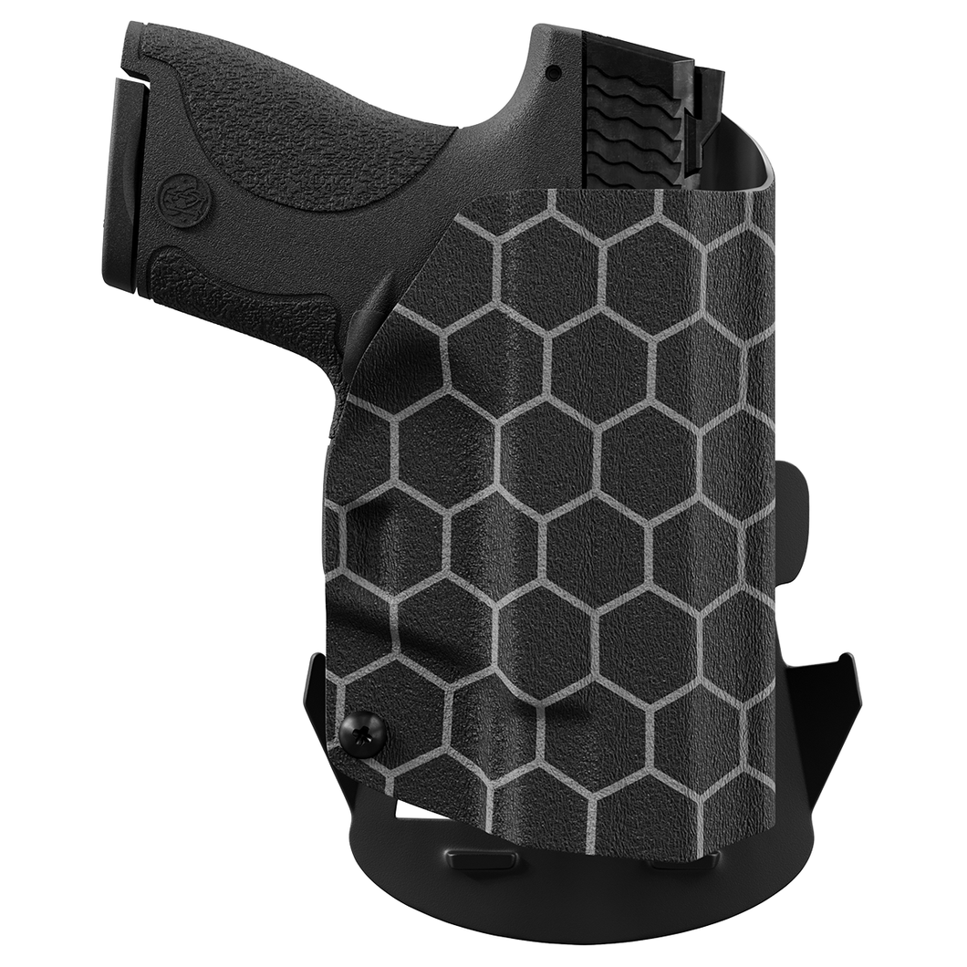 Gray Honeycomb Custom Printed Holster - OWB Kydex Holster