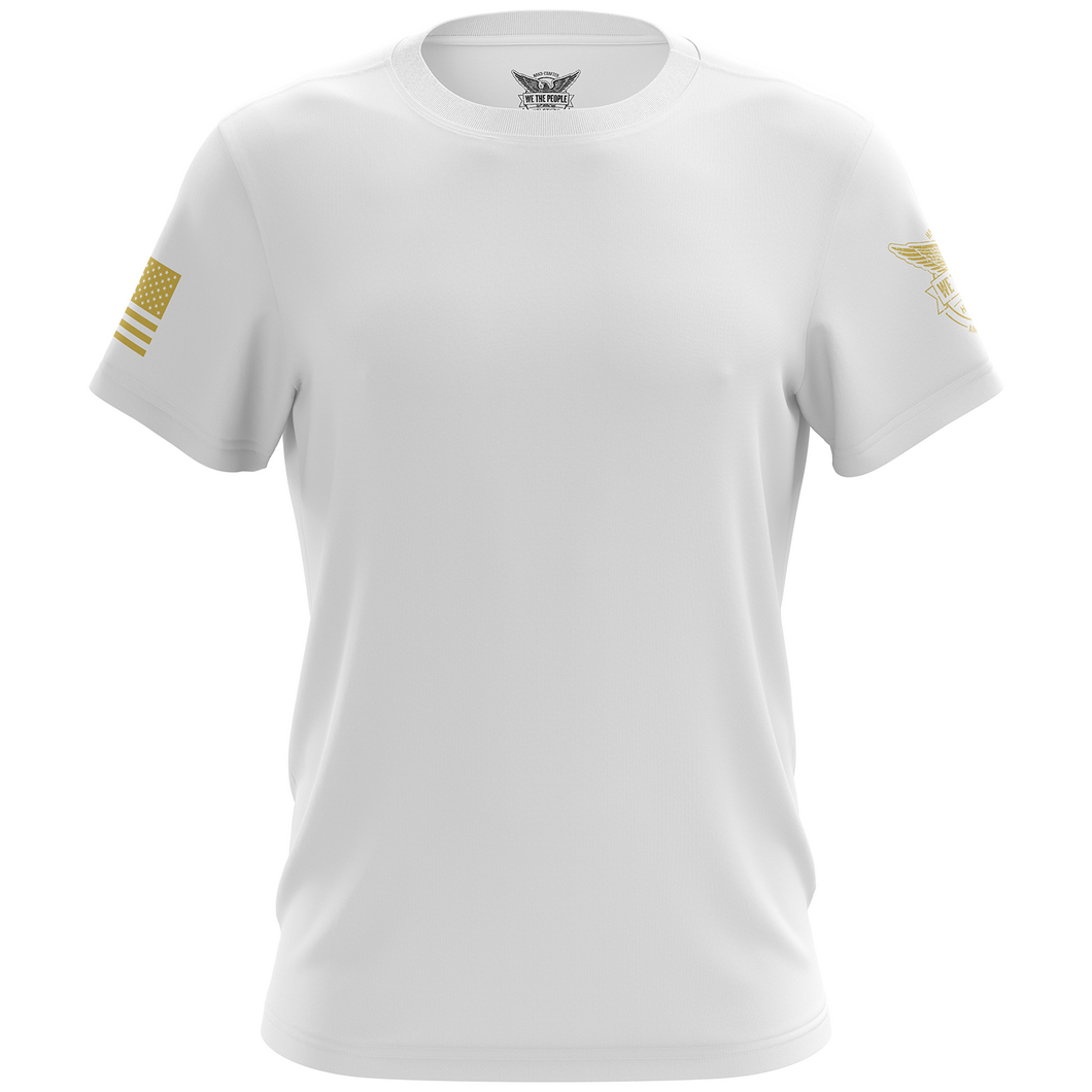 Basic - White + Gold Short Sleeve Shirt