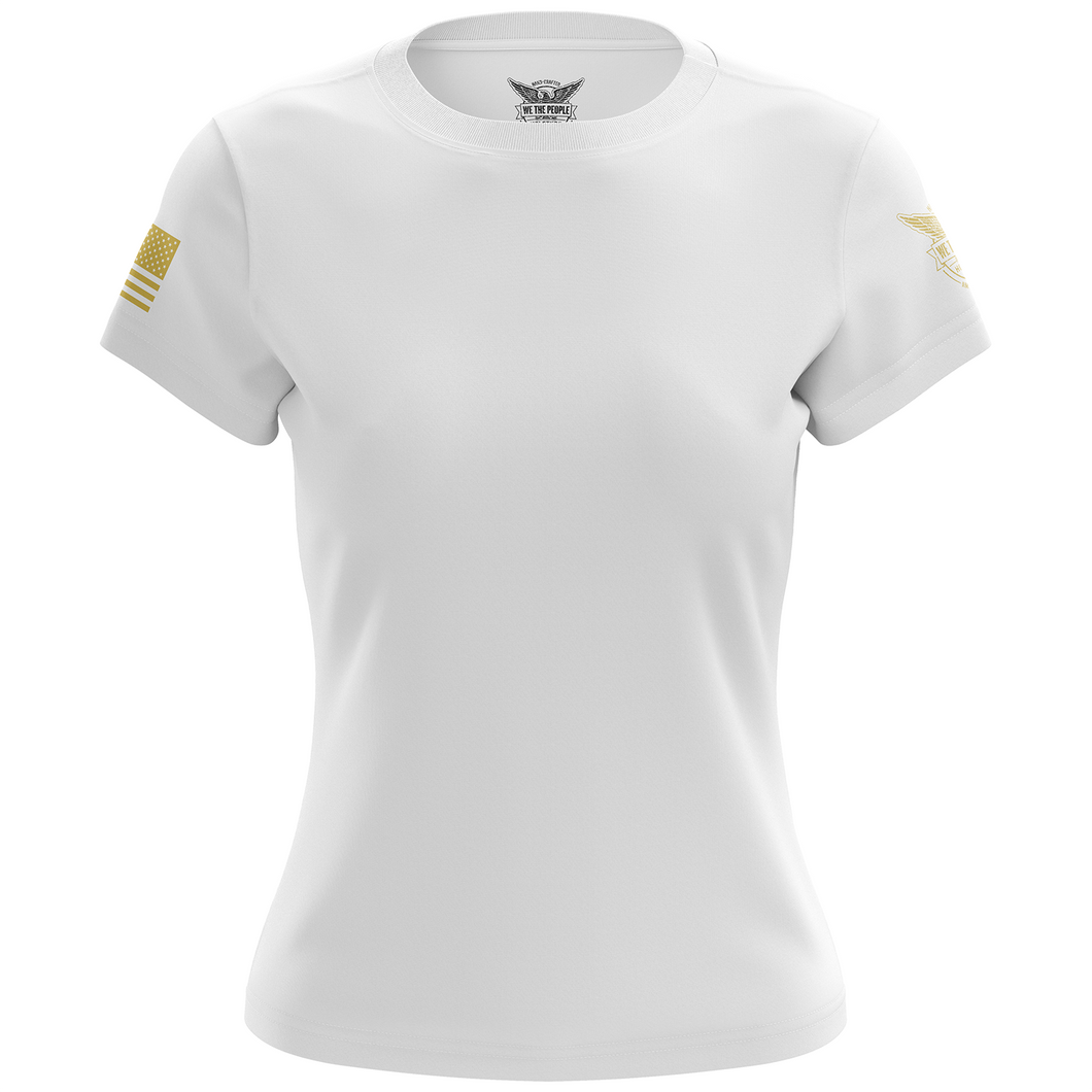Basic - White + Gold Women's Short Sleeve Shirt