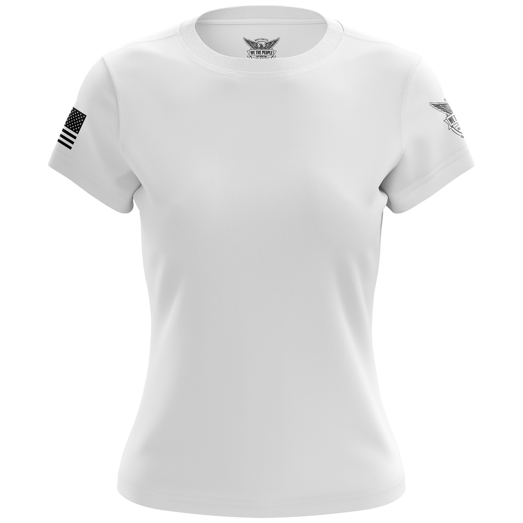 Basic - White + Black Women's Short Sleeve Shirt