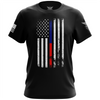 American Flag Thin Blue/Red Line Public Service Support Short Sleeve Shirt