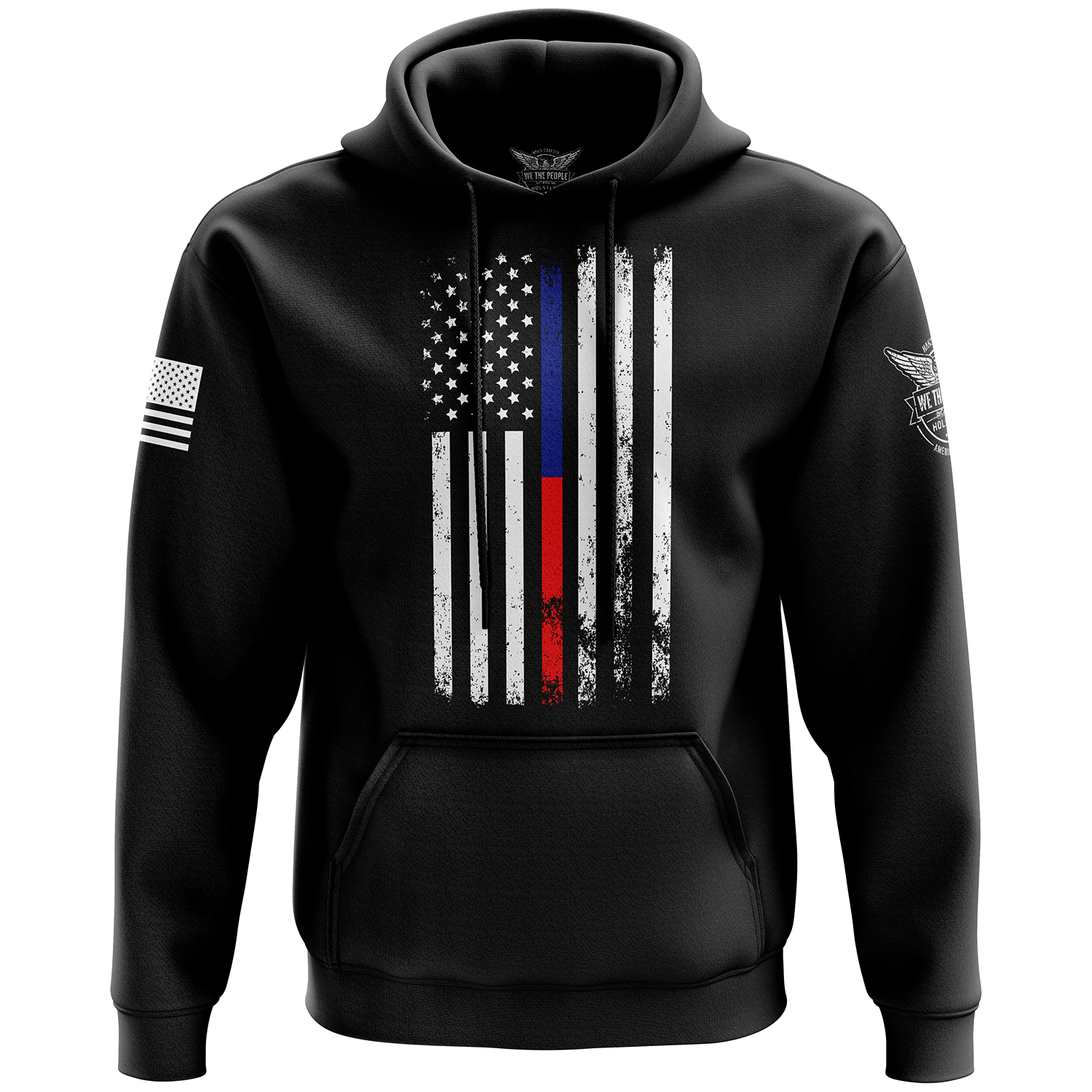 We The People Holsters American Flag Thin Blue-Red Line Hoodie