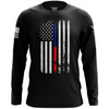 American Flag Thin Blue/Red Line Public Service Support Long Sleeve Shirt