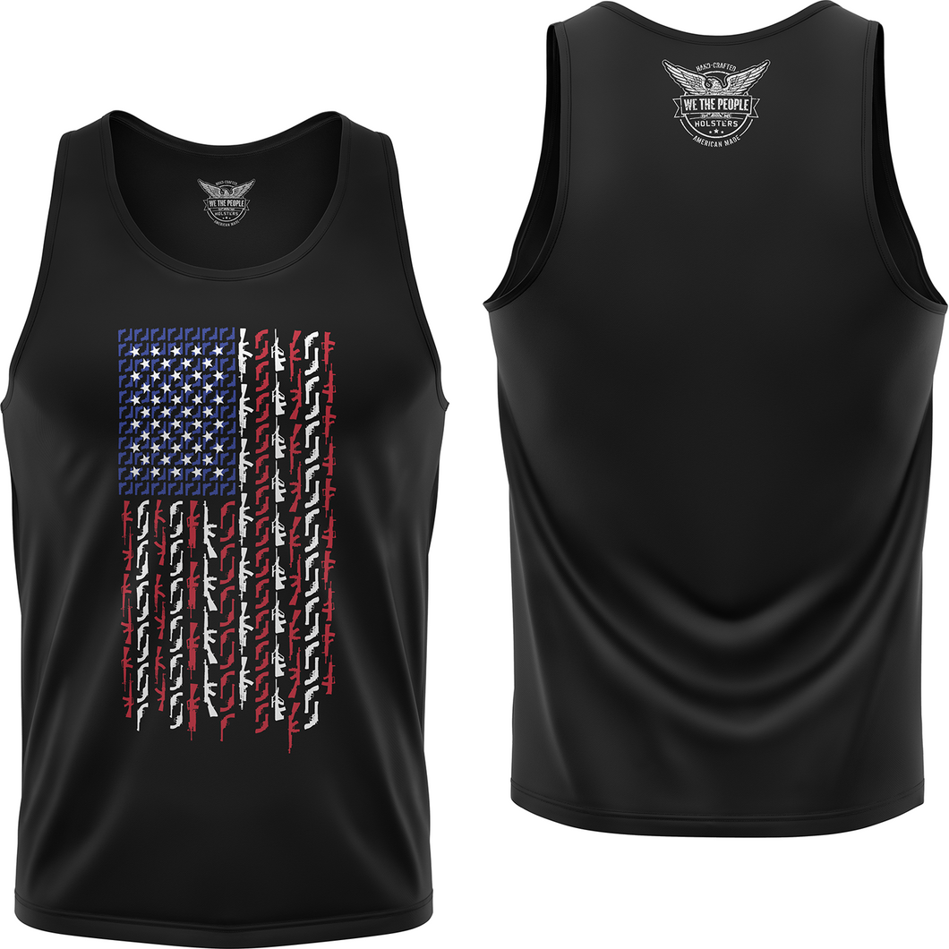 American Flag in Guns - Patriotic Colors Men's Tank Top