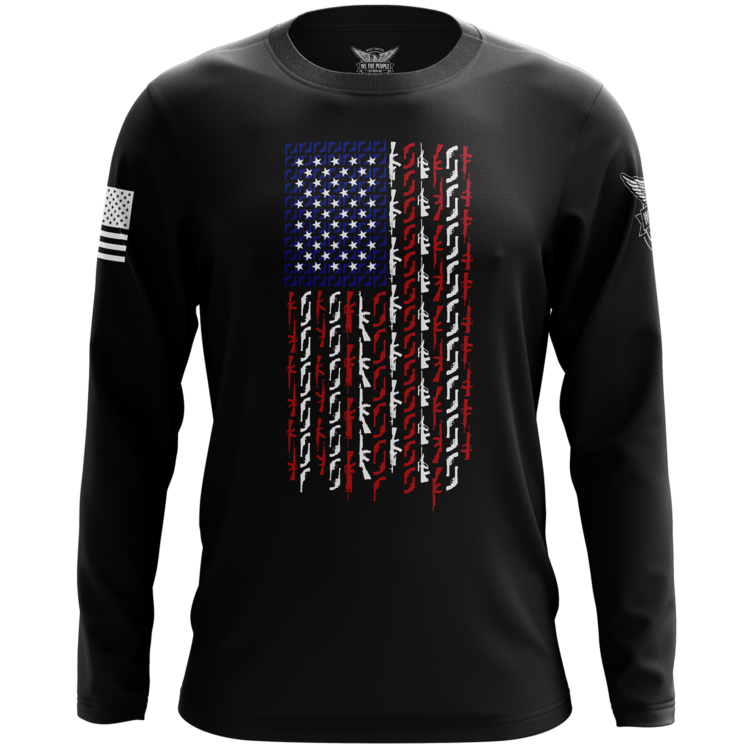 T shirt with sales american flag on sleeve