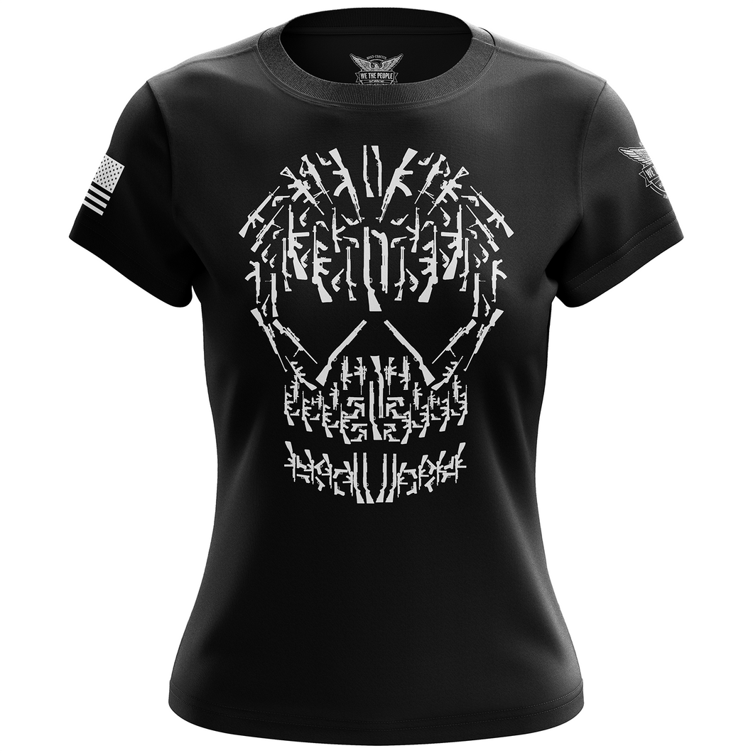 Gun Skull Women's Short Sleeve Shirt