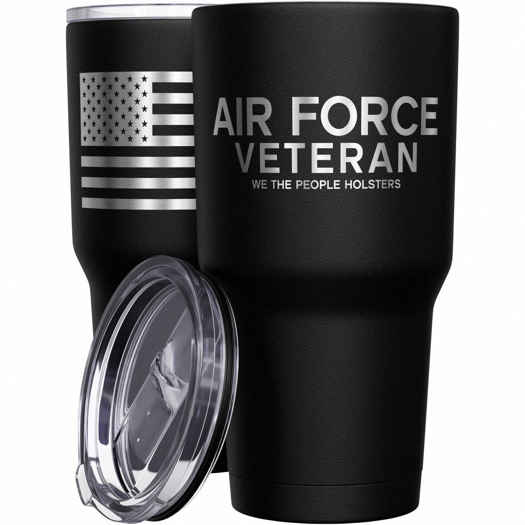Air Force Vet + American Flag Stainless Steel Tumbler