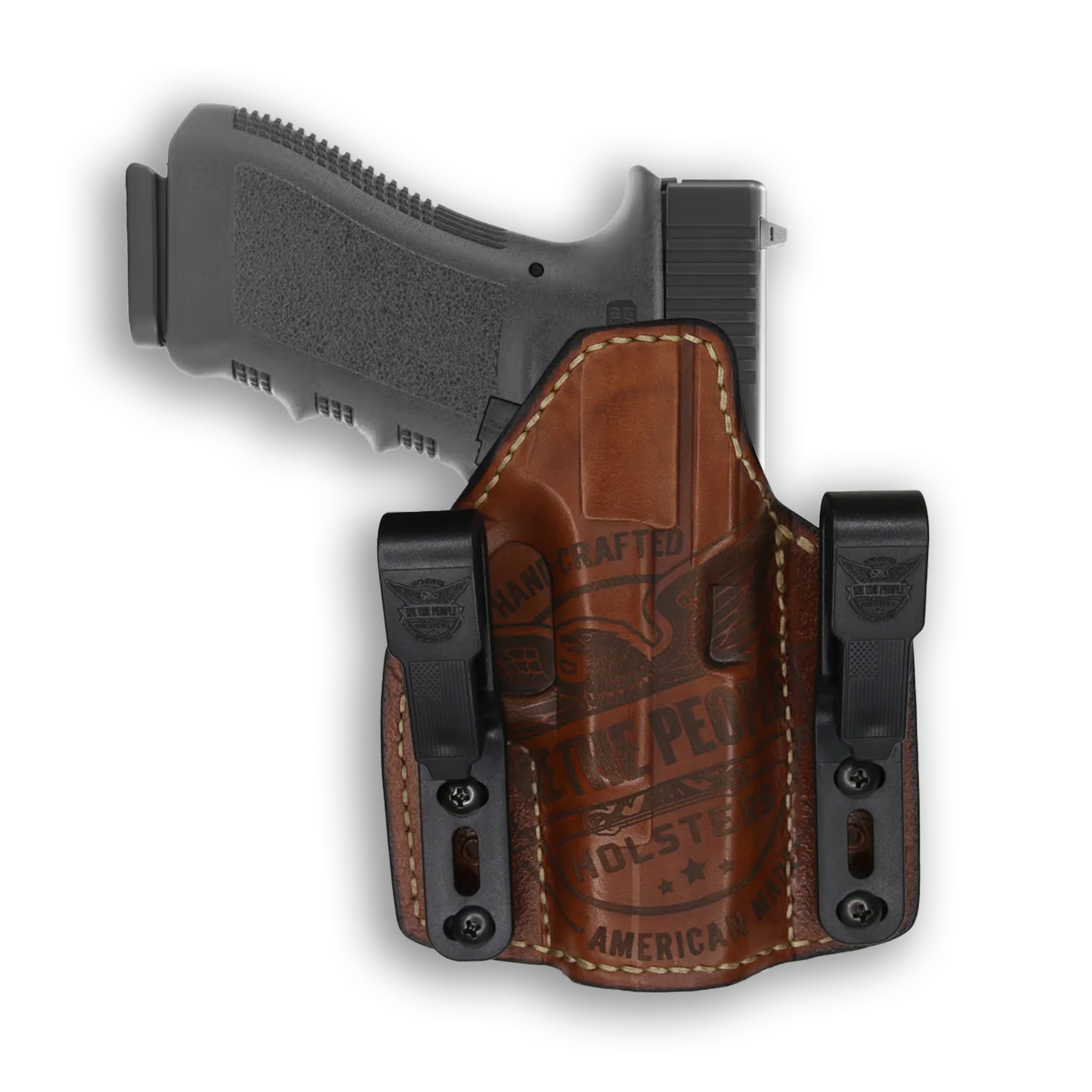 Quickship Glock 17 OWB Leather Holster - Texas Strong Side