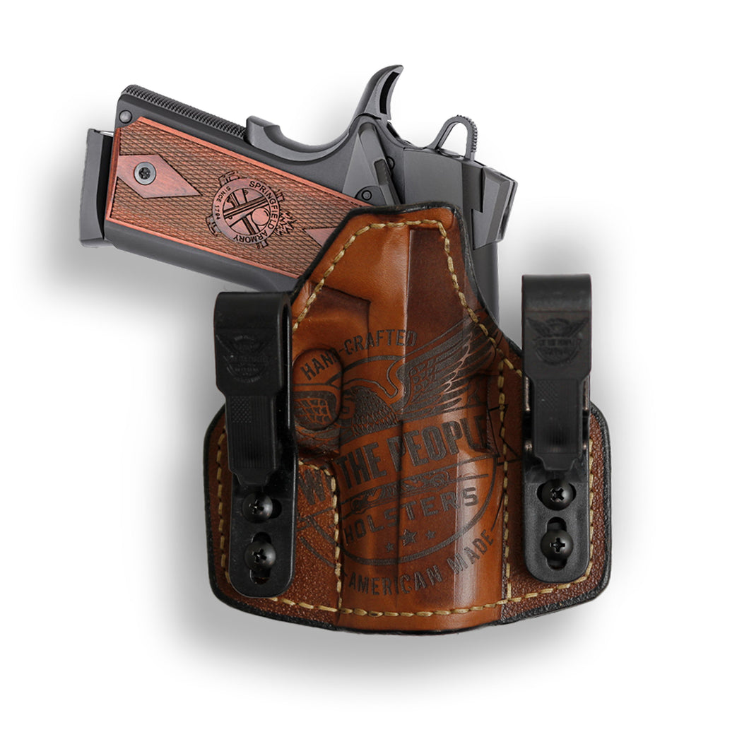 Maxx Carry IWB Leather Holster - Inside Waistband Holster For Kimber Ultra Carry II, Right/Left Hand, Black/Brown