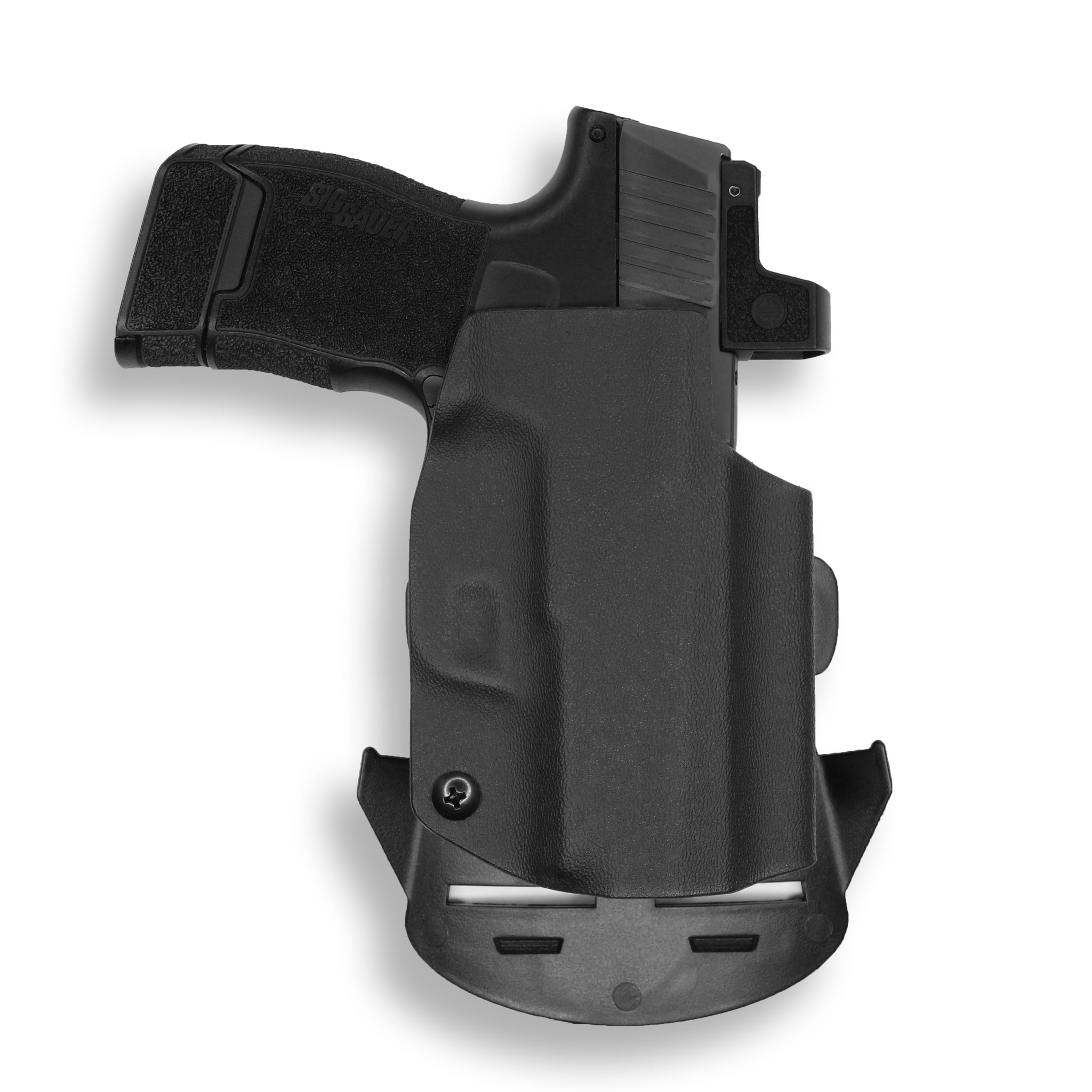 thumbnail image 2 of R&R Holsters OWB Paddle Holster For Sig Sauer Pistols - Optic Ready, Matte Black Kydex 2 of 3