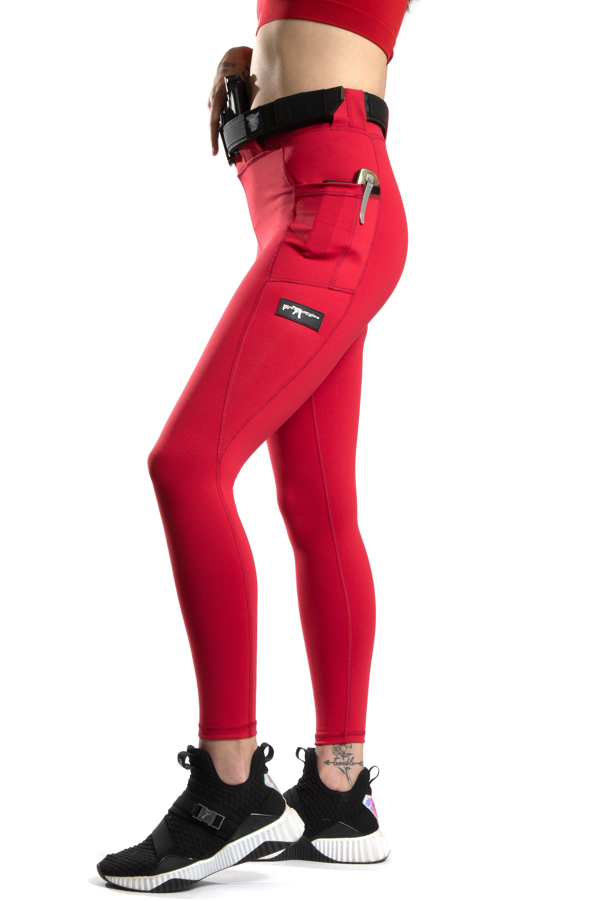 Life League Gear - Dive - Women's Leggings with Pockets (Red/Black A