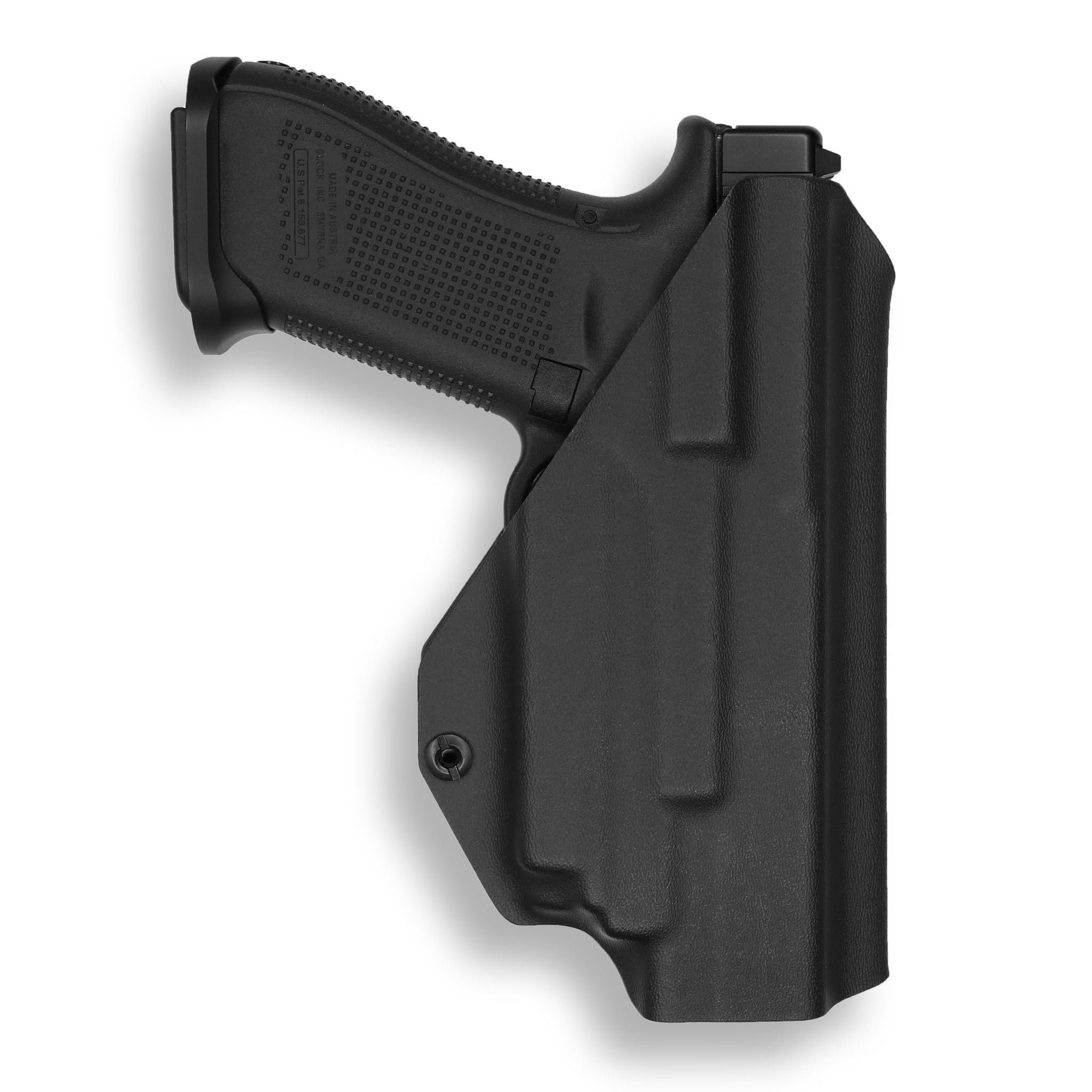 Black Kydex IWB Holster For Glock 19 With Olight PL-3R Valkyrie - Adjustable Cant, Made In USA